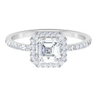 Rosec Jewels-1.75 CT Asscher Cut Moissanite Halo Engagement Ring