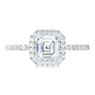 Rosec Jewels-1.75 CT Asscher Cut Moissanite Halo Engagement Ring