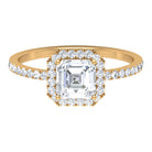 Rosec Jewels-1.75 CT Asscher Cut Moissanite Halo Engagement Ring