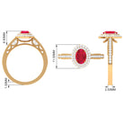 Rosec Jewels-Lab-Created Ruby Beaded Engagement Ring with Diamond