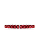 Rosec Jewels-Princess Cut Created Ruby Stackable Eternity Band Ring in Gold