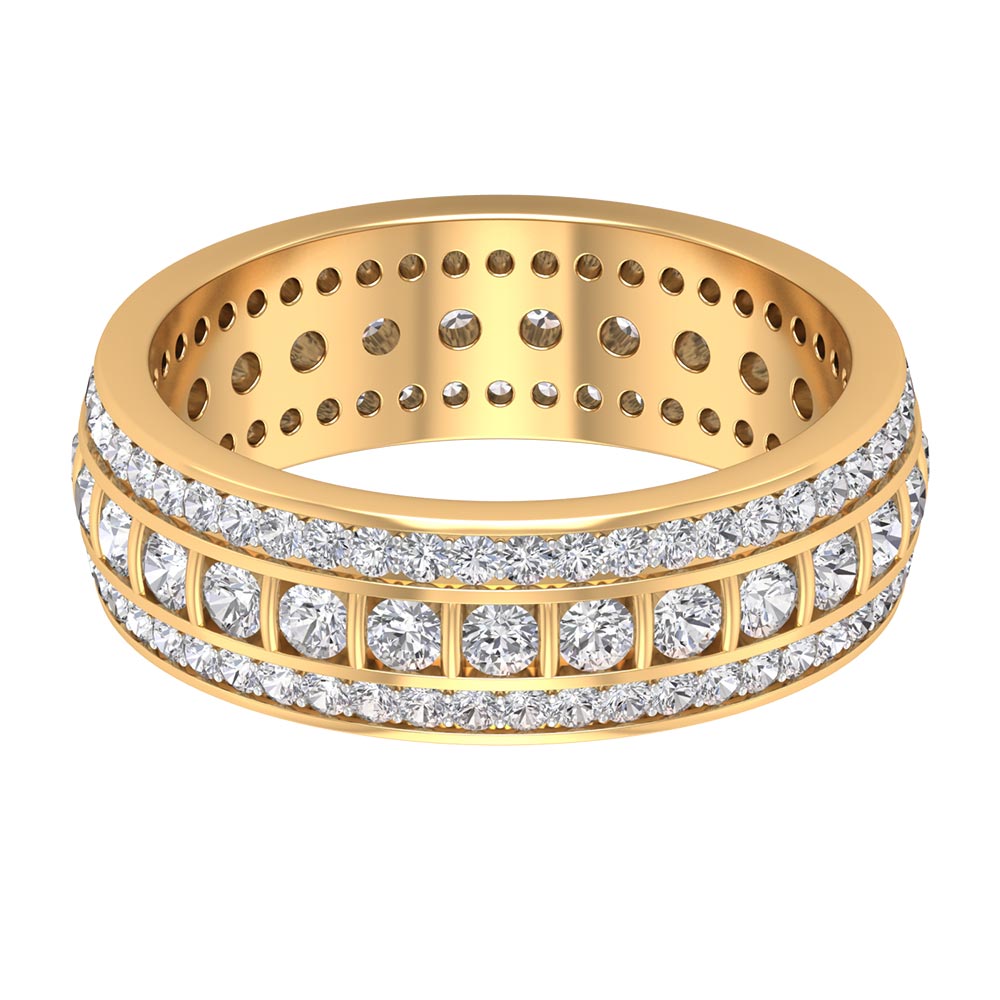 2.50 CT Round Cut Cubic Zirconia Gold Wedding Band Ring Zircon - ( AAAA ) - Quality - Rosec Jewels