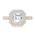 Rosec Jewels-Asscher Cut Moissanite Art Deco Engagement Ring