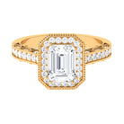 Rosec Jewels-Emerald Cut Moissanite Vintage Engagement Ring