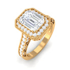 Rosec Jewels-Emerald Cut Moissanite Vintage Engagement Ring