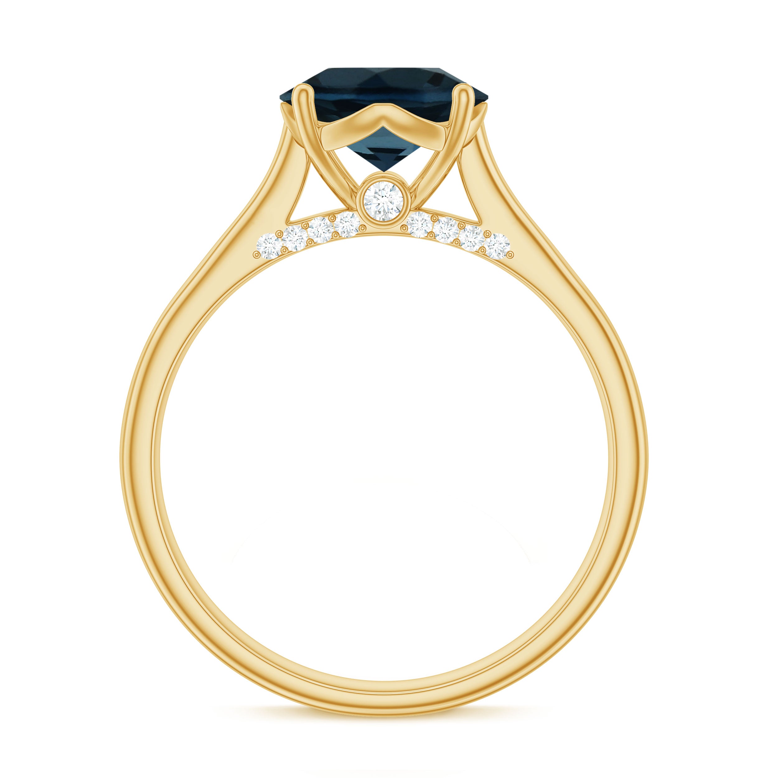 Rosec Jewels-Classic Round London Blue Topaz Solitaire Ring