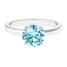 Rosec Jewels-Aquamarine Solitaire Promise Ring with Diamond