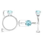 Rosec Jewels-Aquamarine Solitaire Promise Ring with Diamond