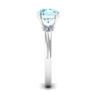 Rosec Jewels-Aquamarine Solitaire Promise Ring with Diamond