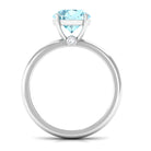 Rosec Jewels-Aquamarine Solitaire Promise Ring with Diamond