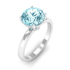 Rosec Jewels-Aquamarine Solitaire Promise Ring with Diamond