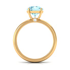 Rosec Jewels-Aquamarine Solitaire Promise Ring with Diamond