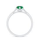 Rosec Jewels-0.50 CT Emerald Solitaire Promise Ring with Diamond