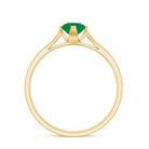 Rosec Jewels-0.50 CT Emerald Solitaire Promise Ring with Diamond