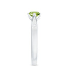 Rosec Jewels-Floral Set Peridot Solitaire Ring with Diamond