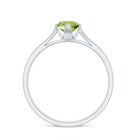 Rosec Jewels-Floral Set Peridot Solitaire Ring with Diamond