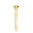 Rosec Jewels-Floral Set Peridot Solitaire Ring with Diamond