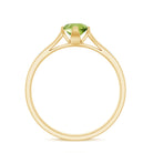 Rosec Jewels-Floral Set Peridot Solitaire Ring with Diamond