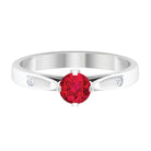 Rosec Jewels-Certified Ruby and Diamond Minimal Solitaire Ring