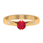 Rosec Jewels-Certified Ruby and Diamond Minimal Solitaire Ring