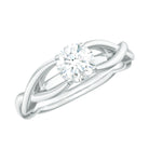 Rosec Jewels-0.5 CT Certified Moissanite Solitaire Ring with Gold Crossover Shank