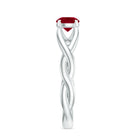 Rosec Jewels-Natural Ruby Solitaire Ring in Crossover Shank