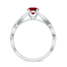 Rosec Jewels-Natural Ruby Solitaire Ring in Crossover Shank