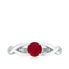 Rosec Jewels-Natural Ruby Solitaire Ring in Crossover Shank