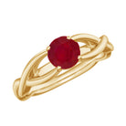 Rosec Jewels-Natural Ruby Solitaire Ring in Crossover Shank