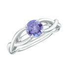 Rosec Jewels-Round Tanzanite Crossover Solitaire Ring