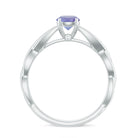 Rosec Jewels-Round Tanzanite Crossover Solitaire Ring