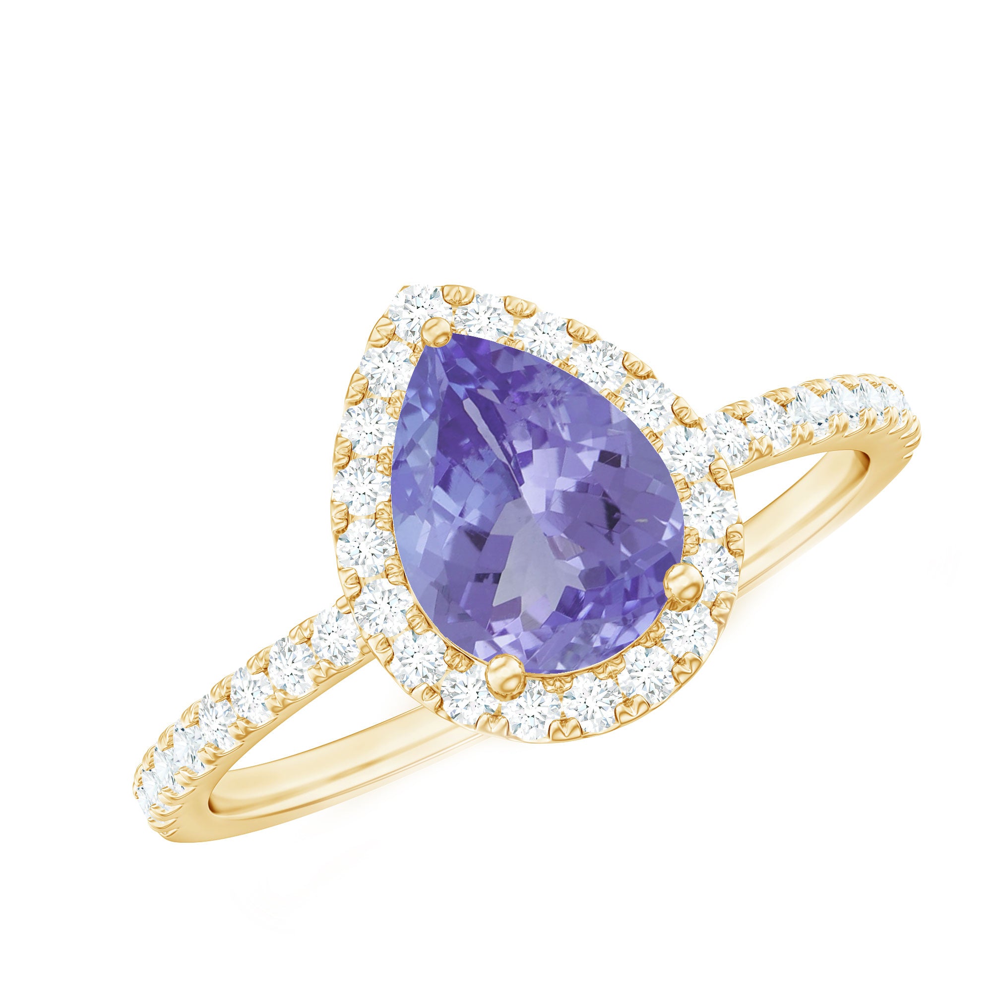 Unique Tanzanite Ring, Tanzanite Engagement Ring, Bridal Ring, Snowdrift Ring, Purple Gemstone 2024 Ring, Promise Ring, 14K Yellow Gold Ring,Gift