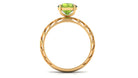 Rosec Jewels-8 MM Round Peridot Solitaire Gold Cut Work Ring in Prong Setting