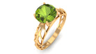 Rosec Jewels-8 MM Round Peridot Solitaire Gold Cut Work Ring in Prong Setting