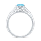 Rosec Jewels-Aquamarine Celtic Solitaire Band with Diamond