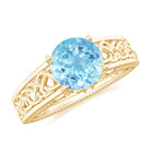 Rosec Jewels-Aquamarine Celtic Solitaire Band with Diamond