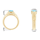 Rosec Jewels-Aquamarine Celtic Solitaire Band with Diamond