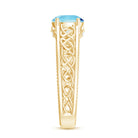 Rosec Jewels-Aquamarine Celtic Solitaire Band with Diamond