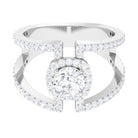 Rosec Jewels-2 CT Moissanite Designer Double Band Ring in Gold