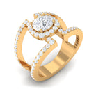 Rosec Jewels-2 CT Moissanite Designer Double Band Ring in Gold