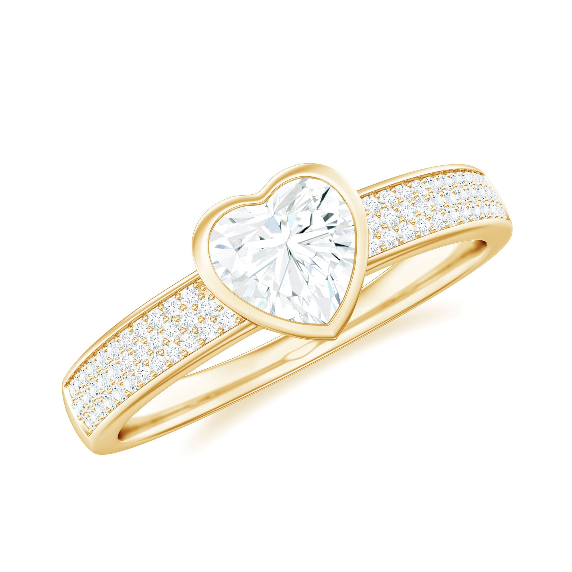 Rosec Jewels-Heart Shape Moissanite Solitaire Engagement Ring