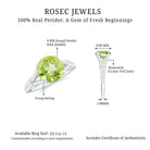 Peridot Solitaire Engagement Ring with Moissanite in Split Shank Peridot - ( AAA ) - Quality - Rosec Jewels