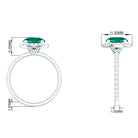 Rosec Jewels-Round Created Emerald Classic Halo Engagement Ring with Moissanite