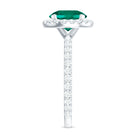 Rosec Jewels-Round Created Emerald Classic Halo Engagement Ring with Moissanite