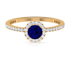 Rosec Jewels-Minimal Blue Sapphire and Diamond Engagement Ring