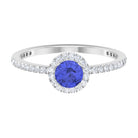 Rosec Jewels-1 CT Tanzanite Solitaire Ring with Diamond Halo