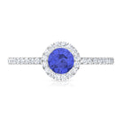 Rosec Jewels-1 CT Tanzanite Solitaire Ring with Diamond Halo