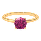 Rosec Jewels-Round Pink Tourmaline Solitaire Ring in Peg Head Setting