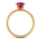 Rosec Jewels-Round Pink Tourmaline Solitaire Ring in Peg Head Setting