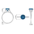 Rosec Jewels-London Blue Topaz Solitaire Ring with Diamond Accent